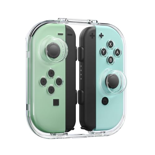 IINE Aufbewahrungsbox für Joy-Con, Tragbare Staubdichte Schutzbox Kompatibel mit Nintendo Switch Joy-Con, Switch/OLED PC Transparent Shell Case mit Magnetverschluss