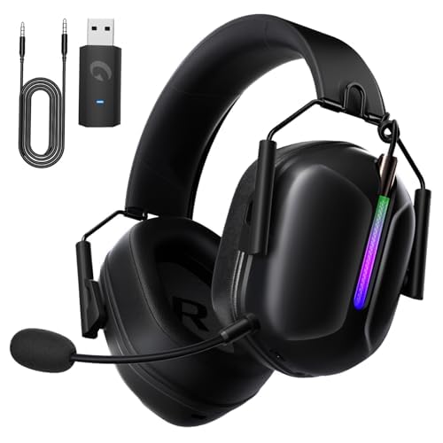 Gvyugke Gaming Headset Wireless für PS5,PS4,PC,Switch, Gaming Headset mit Mikrofon Kabellos, Kopfhörer Kabellos Bluetooth 5.2 für Laptop, Computer, Wired Headset Mode für Xbox Series