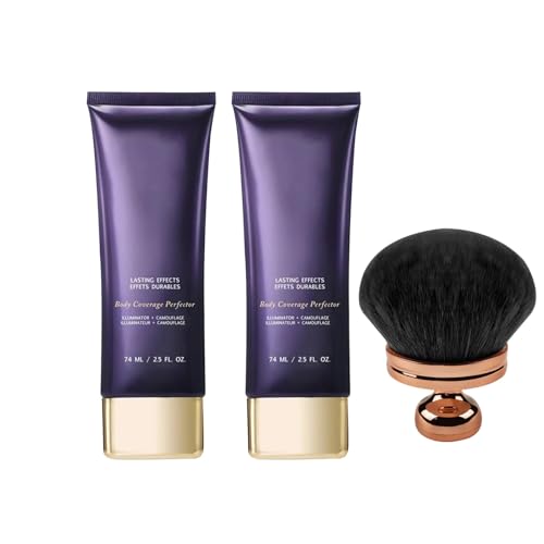 Tattoo Abdeckung Creme, All Over Complexion Perfector, Abdeckcreme für Besenreiser, Narben Concealer Wasserfest, Langanhaltend Körper Make Up (2PCS (mit Bürste), 74ml)