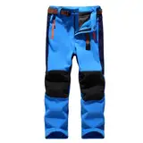 Hpbygstae wasserdichte Thermohose für Jungen und Mädchen, Schneehose, Winter Outdoor Hose, Wanderhose,Kinder Softshell Skihose, Hellblau-S