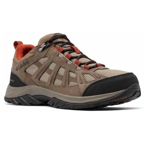 Columbia Redmond 3 Waterproof, wasserdichte Trekking- und Wanderschuhe mit niedrigem Bund, Pebble/Dark Sienna,