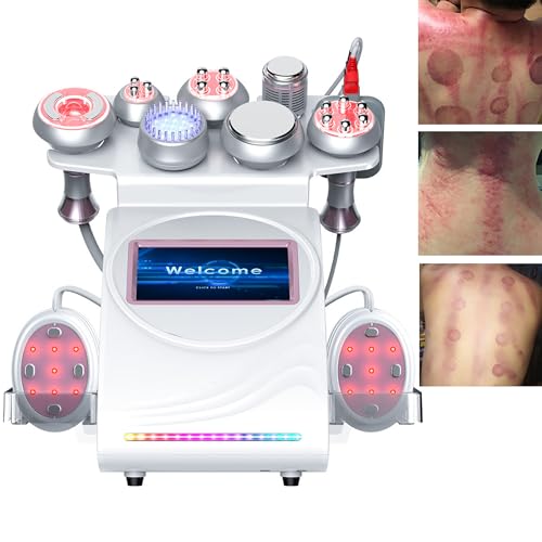 Cavitation Machine, 80K RF 9 In 1 Body Sculpting Machine Cellulite Burning Removal Machine Skin Rejuvenation Multifunctional Body Facial Beauty Machine, for Face Waist Thigh and Buttock
