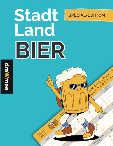 Stadt Land Bier - Quiz Geschenk für Biertrinker & Fans: Spielblock mit 35 Blatt Din-A4 (Seiten zum Ausschneiden)
