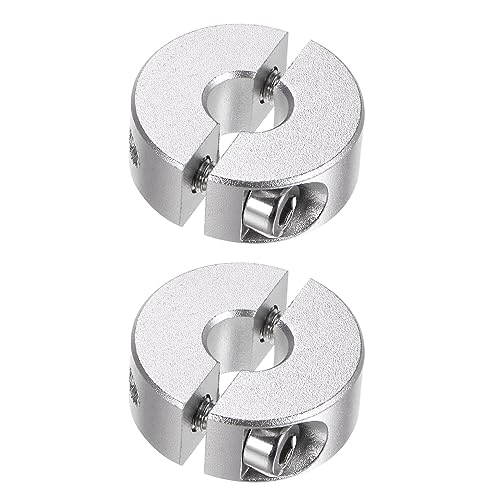 QUARKZMAN 2Stk Doppel Spaltwelle Kragen für 8mm Welle Set Schraube Klemmkragen 25mm AD 10mm Breite für Stopfen Positionshalter Zahnräder Maschine Hilfsmittel Industrie Eloxierung