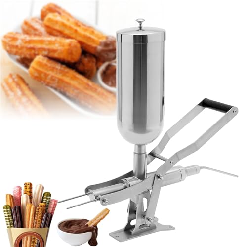 NALoRa Manuelle Churros-Füllmaschine, 5 l, spanische Donuts, Dessert-Churro-Maker, Edelstahl, Schokoladenmarmelade-Füllmaschine