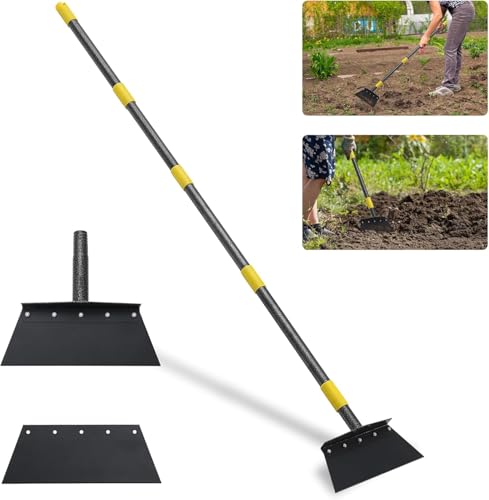 Gartengeräte Unkraut Entferner Gerät Verstellbar, 193cm Schaufel Garten aus Manganstahl für Gartenbedürfnisse - Gartenschaufel zum Jäten, Reinigen, Pflanzen, Schneeschaufeln, Enteisen/2 Klingen