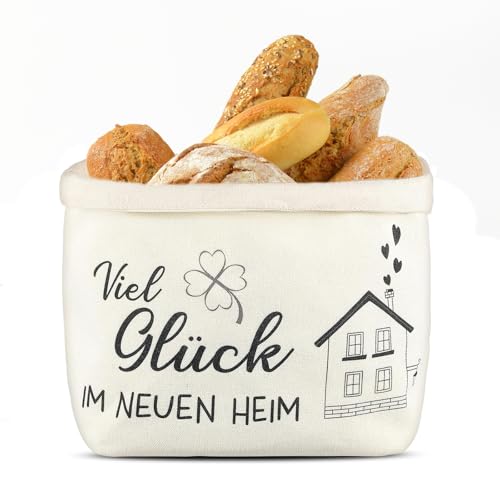 LCUHAVA Brotkorb Einzugsgeschenke Wohnung Geschenk, Brötchenkorb, Langlebig und Waschbar, Ideal als Geschenk für Freunde und Familienmitglieder, die Umziehen (Weiß)