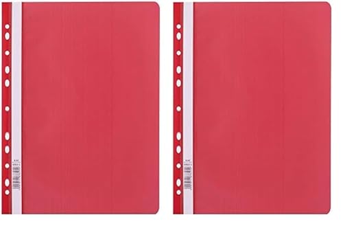 D.RECT 110467 Schnellhefter Lux PP A4 mit Perforation aus Starker Polypropylen-Folie Rot (Packung mit 2)