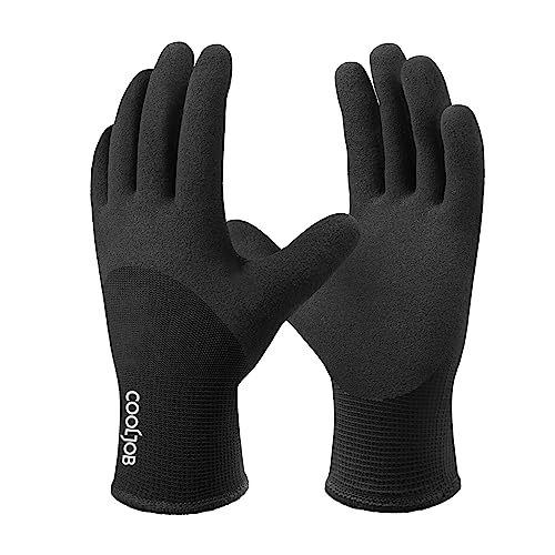 COOLJOB Arbeitshandschuhe Winter Thermo Kälteschutz Handschuhe Warme Winterhandschuhe Gartenhandschuhe, Thermofleece gefüttert, Größe 9/L, 1 Paar