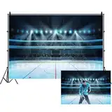 Ttincceer Hintergrund Eishockey Stadion 2,2x1,5m Spotlight Skating Ball Sport Spiel Veranstaltungsort Fotografie Hintergrund Schule Aktivitäten Dekorative Banner Kinder Erwachsene Schießen Requisiten