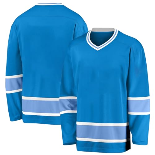 Hockey-Trikot, personalisierbar, mit Ihrem Namen, Team/Nummer, Hockey-Trikot mit Namen, geeignet für Geschenke für Kinder und Erwachsene, Stil 7 KAN0827A, blau, One size