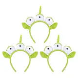 AYNKH Alien-Stirnband, dreiäugig, Spielzeuggeschichte, Alien-Stirnband, grüne Augen, Stirnband für Kinder, Party, Kostüm, Cosplay-Zubehör, 3 Stück