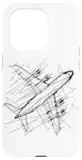 Flugzeug Skizze Flugzeugliebhaber Flughafen Hülle für iPhone 15 Pro
