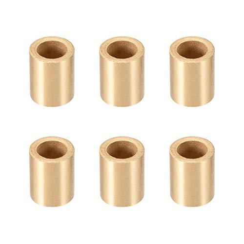 sourcing map Lagerhülse 8mm Bohrung x 12mm Außendurchmesser x 15mm Länge Selbstschmierende Buchsen aus Sinterbronze 6 Stk.