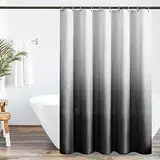 WELTRXE Duschvorhang, Digitaldruck Duschvorhänge mit Gewicht, 180x180cm Textil aus Polyester Stoff, Anti-Schimmel Dusch Vorhang Wasserdicht Waschbar, Shower Curtains für Dusche und Badewanne Schwarz