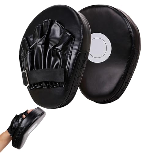 Pratzen Boxen für Kickboxen,Schwarz 1 Paar Pratzen Trainer Pratzen Kickboxen Boxen Pratzen, Schlagpolster Boxpads Kickboxen Schlagkissen für Muay Thai Karate Taekwondo Martial Arts