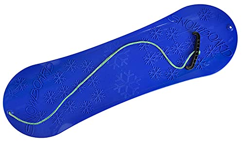 Snowboard FÜR Kinder Schlitten Board 72cm Kunststoff mit Seilgriff Plastik (Blau)