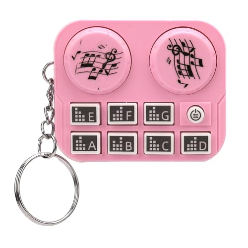 Bunte Lichter DJ Disk Player Keychain Compact und Vielseitiger Schlüsselring für Musikunterhaltung (PINK)
