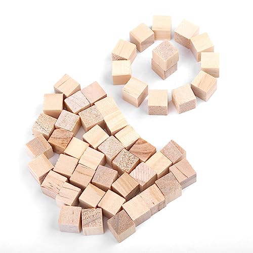Holzklötze Handwerk, Holzherstellung Holzwürfel Handwerk Lange Lebensdauer. für Dekorationen Ihres Hauses. für Kopfbedeckungen Stoffverzierungen (10mm (50 Stück))