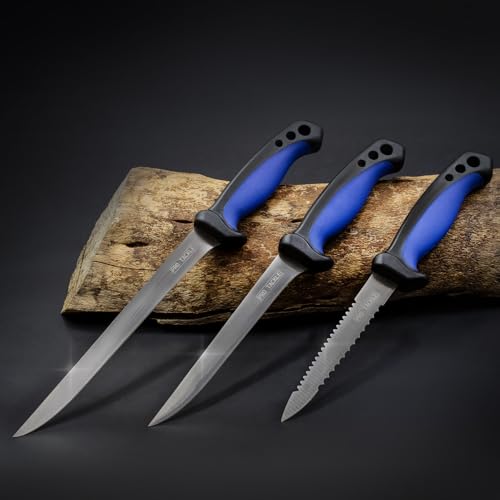 Pro Tackle Filetiermesser Set inkl. Koffer Angelmesser Messerschärfer Fischmesser