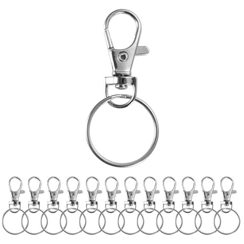 TK Gruppe Timo Klingler 22x Schlüsselanhänger mit Karabiner - Ringe - Schlüsselring für Schlüsselanhänger - mit Drehgelenk
