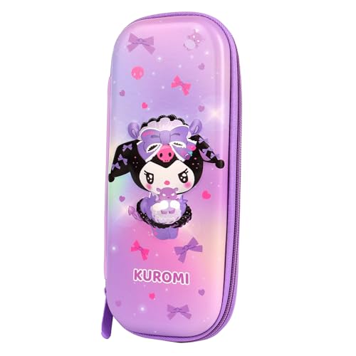 SOOCUTE Kuromi Federmäppchen für Mädchen, niedliches Anime-Federmäppchen für Kinder, Kawaii-Stifttasche, Schulbedarf, Schreibwaren, Organizer, Box, Lila