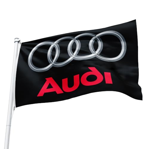 Lovely999 Audi Racing Flagge Schwarz Banner Männerhöhle Garage Motorsport 90 x 150 cm