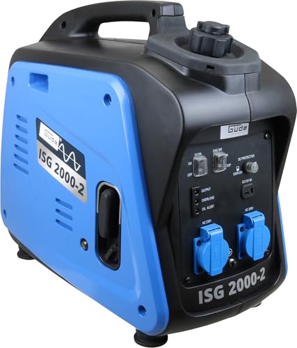 Güde Inverter Stromerzeuger ISG 2000-2 (4-Takt Motor, Benzin, 2,11/2,86 (kW/PS), 2x 230V, max. 2000W, Laufzeit bis 5,9 h, Tank 4,1 l, Überlastungsschutz, ECO-Funktion, Tragegriff, TEST GUT- SEHR GUT)