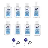 Purell Advanced Hygienisches Händedesinfektionsmittel, 100Ml Flip Top Flasche X 8 Mit 2 X Purell Personal Gear Einziehbarer Clip