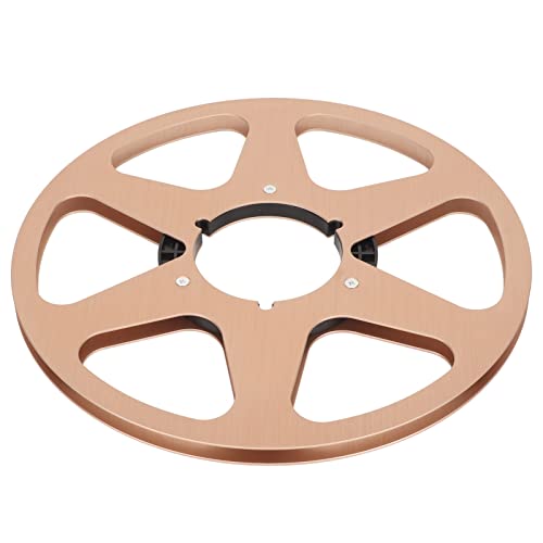 Universal Tape Reel, 10 Zoll Open Reel Audio Aluminium Takeup Reel Recorder Zubehör Leere Disc-Öffnungsmaschinenteile für Nab, für 1/4-Zoll-Bänder (Gold)