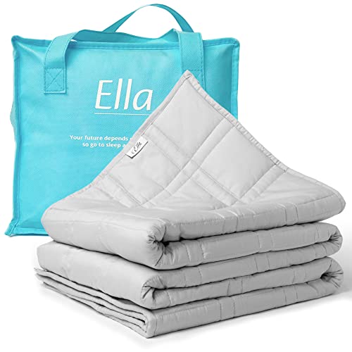 Ella Gewichtsdecke 135x200 9kg - Anti Stress Therapiedecke - Schwere Decke aus 100% Oeko-Tex - Bettdecke für tiefen Schlaf und bessere Erholung – Weighted Blanket - Für Männer & Frauen von 75-110kg