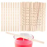 Sibba hölzerne Kerze Dochthalter 50 Pcs Kerzendochte Zentriervorrichtung Multiwick Bars Wachs Stick Clips Making Crafting Supplies Große Dochthalter für DIY Material Paket Form