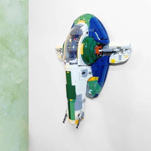 Brickify Wandhalterung kompatibel mit LEGO® Star Wars 75409 Jango Fett's Raumschiff - Premium Displayhalterung für UCS Firespray-Class Raumschiff Modell - Wall Display Mount Hook (Modell nicht