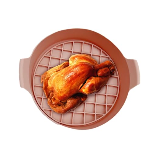 Manolyee Air Fryer Silikon Backblech - Abnehmbare Air Fryer Basket Liner Air Fryer Einsatz | Runde Air Fryer Zubehör Air Fryer Silikon Liner für Air Fritteusen Öfen Mikrowellen