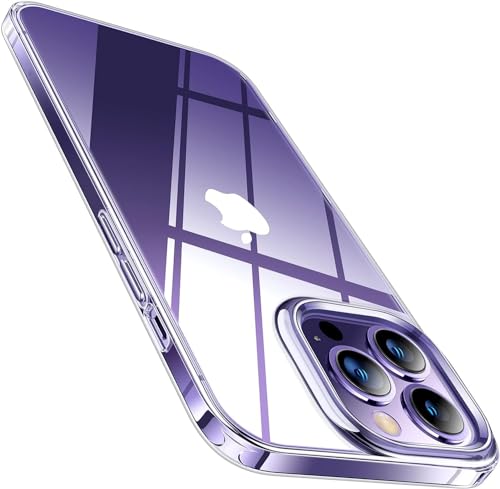 TORRAS Crystal Clear für iPhone 14 Pro Hülle (Ultra Dünn & Nr.1 Vergilbungsfrei Durchsichtig) Schutzhülle Militärschutz nach Standard Handyhülle Case - Transparent