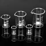 HATANSE 5 Stück Becherglas 5ml 10ml 25ml 50ml 100ml Borosilikatglas Bechergläser Set Glas Becherglas für Labor, Küche, Schule