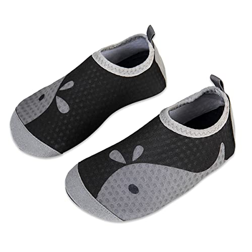 Kinder Badeschuhe Wasserschuhe Strandschuhe Mädchen Junge Schwimmschuhe Barfußschuhe rutschfeste Surfschuhe Sportschuhe Kleinkind Schwimmbad(xjy.Black/ash,22/23 EU)