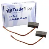 2x Trade-Shop Motorkohle Kohlebürste Schleifkohle 3,5mm x 4,8mm x 10mm 12-24V für verschiedene KFZ-Motoren Rolltor Garagentor Antriebe Lichtmaschine