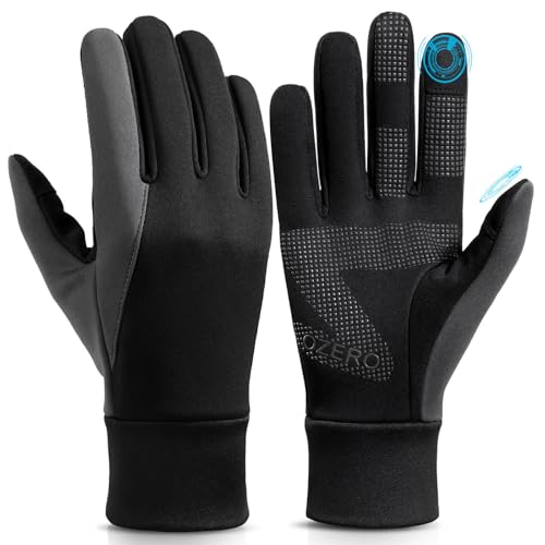 OZERO Herren Wasserdicht Thermohandschuhe, Touchscreen Winterhandschuhe Fahrhandschuhe Fahrradhandschuhe Laufhandschuhe (M)