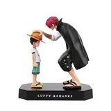 Huanmin One Piece PVC Luffy & Shankers, Anime-Figur PVC Ornament, One Piece Anime Figur Luffy & Shanks, One Piece Theme Anime Model, Anime Figur Deko Sammlerstück, Desktop Dekoration Figurine