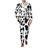 Generisch Eleganter Herren für Business Anlässe, modische Anzugjacke, lässiger Stil mit Kreativdruck, ideal für moderne Männer (White, L)