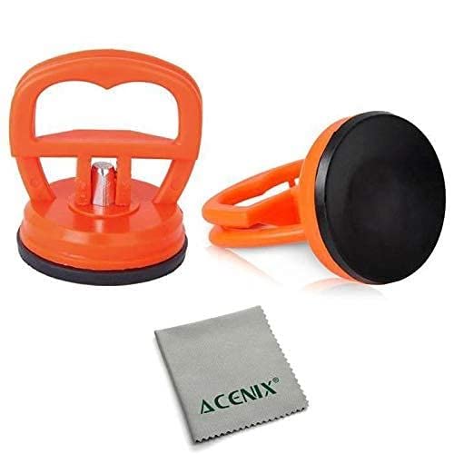 ACENIX® [Doppelpack 2 Stück LCD-Bildschirm-Öffnung, Heavy Duty Dent Remover Saugnapf Abzieher Saugnapf für iMac, iPhone, iPad, iPod, Samsung, Samsung Tab [inklusive Reinigungstuch]