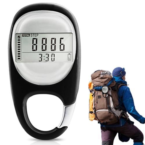 1 Stück 3D Schrittzähler mit Clip, Tragbar Digitaler Schrittzähler Clip, Genauer Schrittzähler Ohne App und Handy, Schrittzähler Fußgelenk Pedometer, Kalorienverbrauch, Ideal für Gehen Laufen Sport