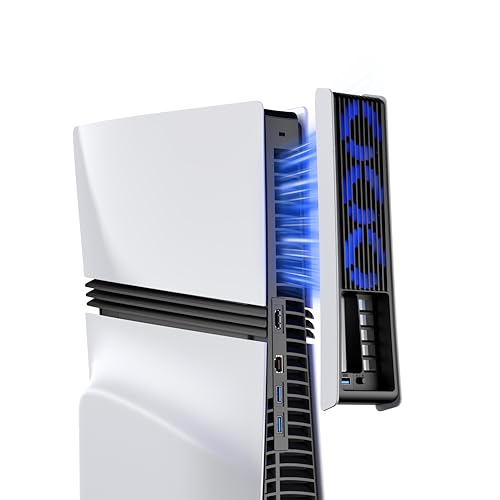 KIWIHOME Kühllüfter für die PS5 Pro, Effizienter Lüfter mit regelbarer Geschwindigkeit & Auto, leises Kühlzubehör mit USB 3.0-Port und LED, Exklusiv für PS5 Pro (Nicht kompatibel mit PS5/PS5 Slim)