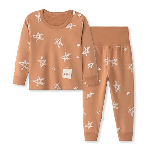 YANWANG 100% Baumwolle Baby Kinder Schlafanzüge Jungen Mädchen Pyjamas Set Langarm Nachtwäsche(Tag65/3-4 Jahre,Muster 6)