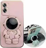 Miagon Süß Stern Astronaut Ständer Hülle für Oppo A79 5G,Cute Mädchen Dünn Galvanisierte Schutzhülle Weiches Case Bumper mit Astronaut Halter Kickständer