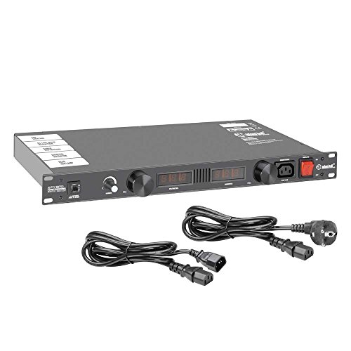 Adam Hall 19" Parts PCL 10 PRO - Power Conditioner mit Volt- und Amperemeter, Display und Rack-Beleuchtung