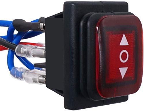 Taiss/selbstsichernder Polaritätsumkehr schalter wasserdichter Steuerwippschalter DC-Motor 6-polig 3-Position 10A (LED DC12V) EIN-Aus-EIN Marine-Line-Automatikschalter KCD4-203NW-RL-JT