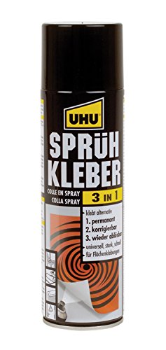 UHU Sprühkleber 3in1 Sprühdose, Permanent - korrigierbar - wieder ablösbar, 500 ml