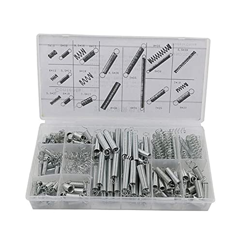 200 PCS zugfeder Sortiment Zugfedern Verschiedene Set Erweiterung Druckfeder Kit Aufbewahrungsbox,Feder Sortiment für Werkzeuge & Geräte, Handwerkzeuge, Automotive, Ersatzteile, DIY mit 20 Größen